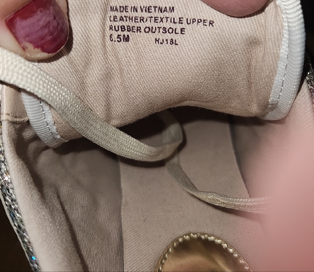 Michael Kors White With Blush & Gold Glitter Sneakers, Size 6.5M - Picture 11 of 11